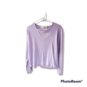 Fashion Bug ladies long sleeve purple embellished sweater
